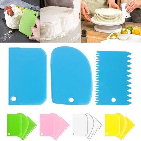 3pcs Dough Cutter Tool & Dough Scraper Plastic - Oshi.pk - Buy & Sell Online