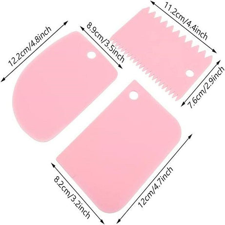 3pcs Dough Cutter Tool & Dough Scraper Plastic - Oshi.pk - Buy & Sell Online