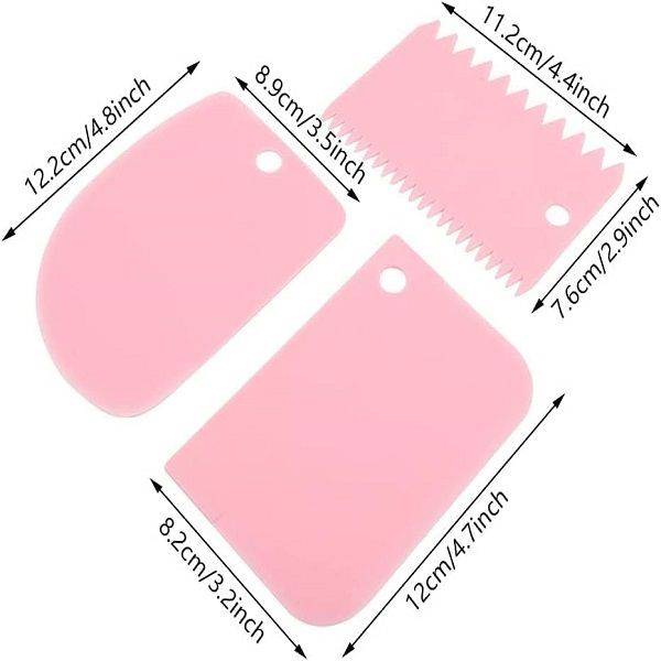 3pcs Dough Cutter Tool & Dough Scraper Plastic - Oshi.pk - Buy & Sell Online