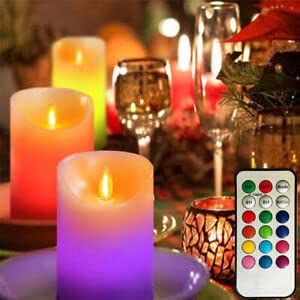 3pcs Flameless Candle with Remote Control Floating Candle Light Color-Changing LED Candle Lamp - Oshi.pk - Buy & Sell Online