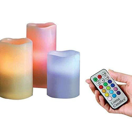 3pcs Flameless Candle with Remote Control Floating Candle Light Color-Changing LED Candle Lamp - Oshi.pk - Buy & Sell Online