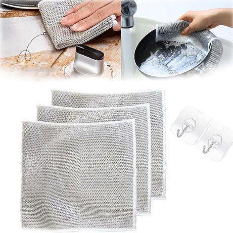 3pcs Non-Scratch Scrubbing Wire Dishwashing Cloth - Oshi.pk - Buy & Sell Online