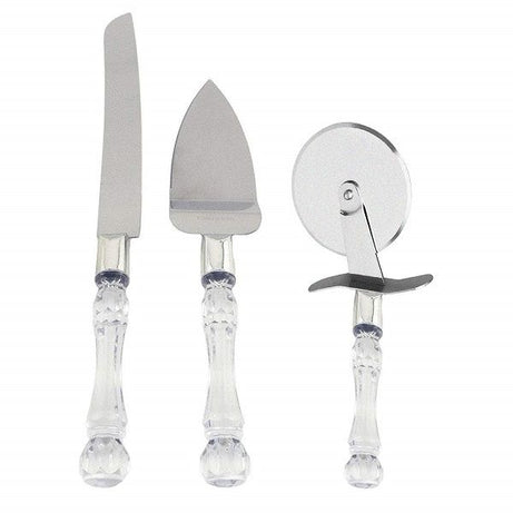 3pcs Stainless Steel Cake Knife Server Set and Pizza Cutter - Oshi.pk - Buy & Sell Online