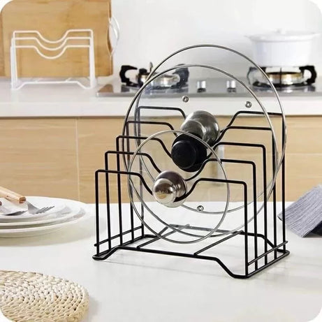 4 Dividers Pot Lid Rack Holder