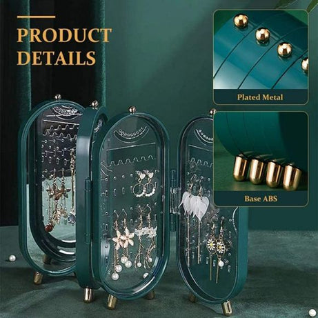 4 Doors Foldable Jewelry Organizer With Mirror - Oshi.pk - Buy & Sell Online