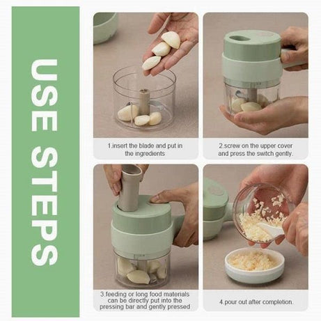 4 in 1 Handheld Electric Vegetable Cutter Set Garlic Chopper - Oshi.pk - Buy & Sell Online
