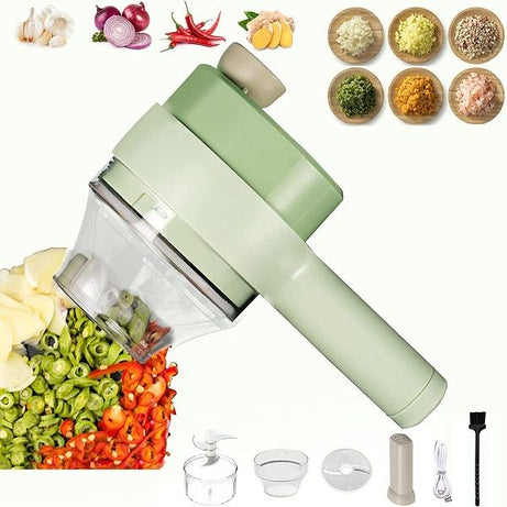 4 in 1 Handheld Electric Vegetable Cutter Set Garlic Chopper - Oshi.pk - Buy & Sell Online