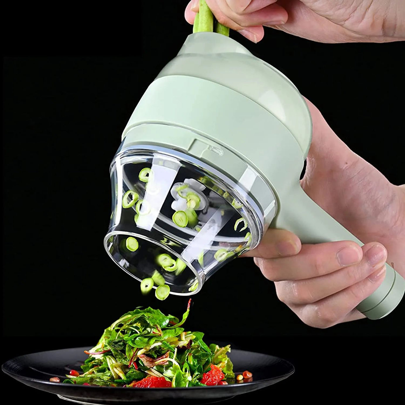 4 in 1 Handheld Electric Vegetable Cutter Set Multifunctional Hand Held Food Processor Portable Wireless Vegetable Chopper Slice - Oshi.pk - Buy & Sell Online