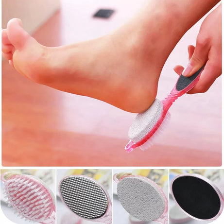 4 In 1 Multi Use Pedicure Paddle Brush - 4 Step Pedicure (Cleanse, Scrub, File And Buff) - Oshi.pk - Buy & Sell Online