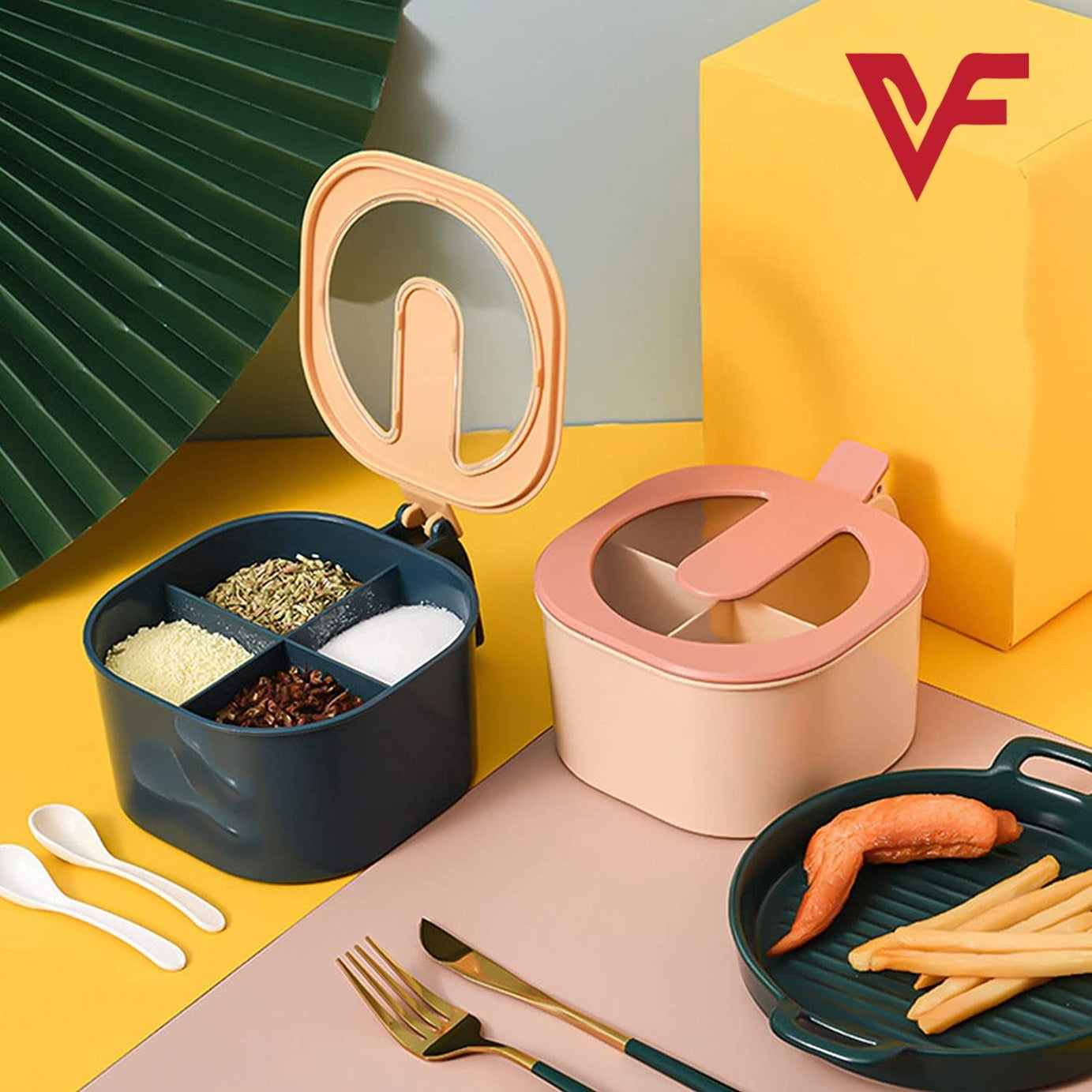 4 In 1 Partition Kitchen Seasoning Box Masala Box Set - Oshi.pk - Buy & Sell Online