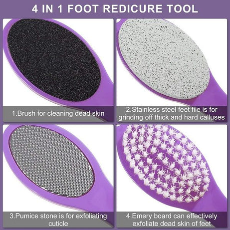 4 in 1 Pedicure Tool Foot Scrubber Brush Foot File - Oshi.pk - Buy & Sell Online