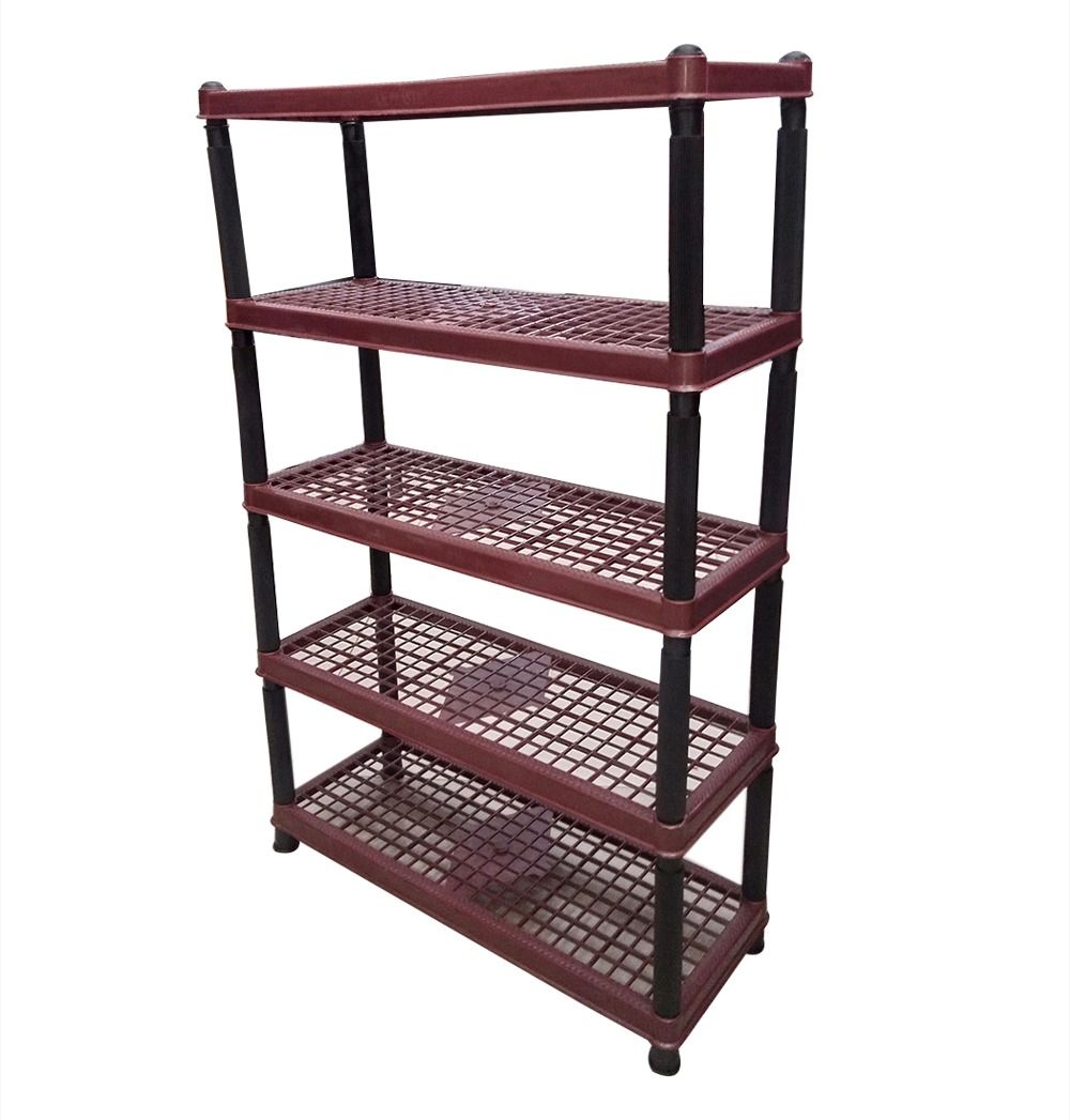 5 Layer Home & Office Multipurpose Plastic Rack / Room Organizer Home & Office Multipurpose Plastic Rack / Room Organizer / Shoe Rack Brown-copy-copy - Oshi.pk - Buy & Sell Online