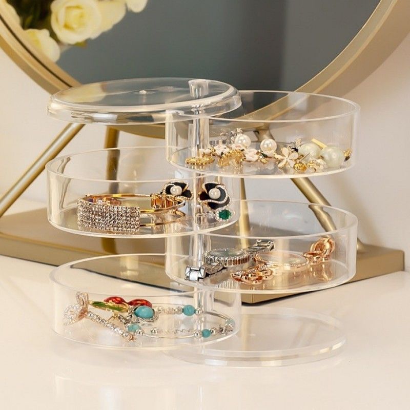4 Layer Transparent Rotating Jewelry Box - Oshi.pk - Buy & Sell Online
