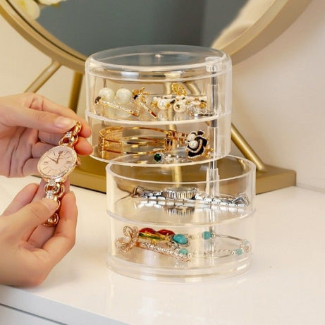 4 Layer Transparent Rotating Jewelry Box