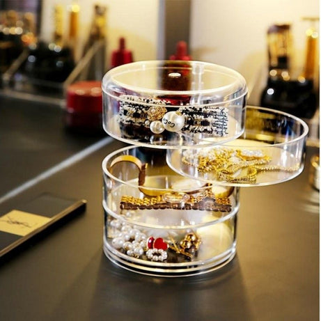 4 Layer Transparent Rotating Jewelry Box - Oshi.pk - Buy & Sell Online