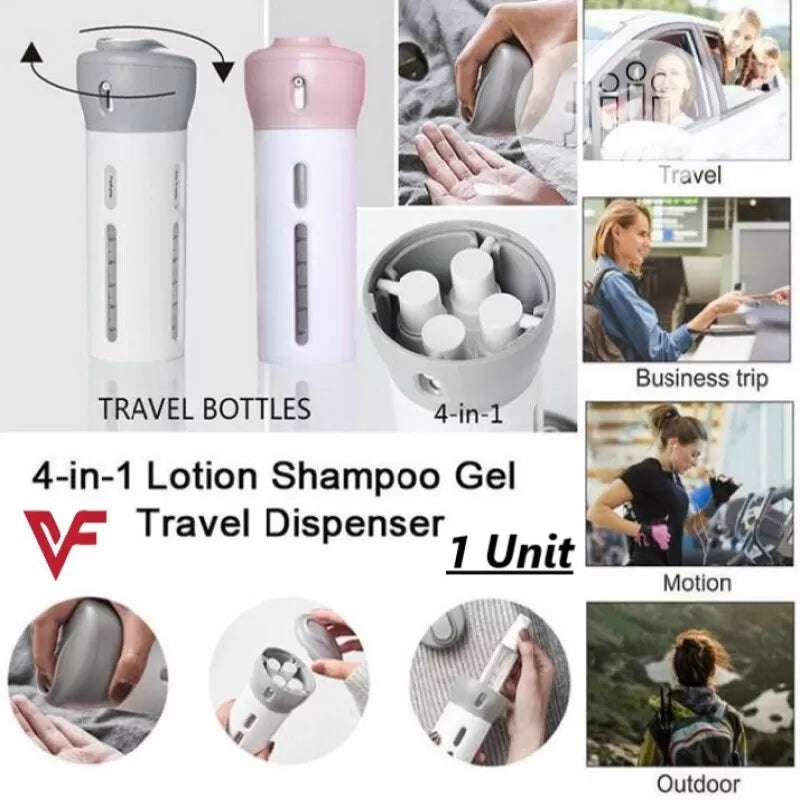 4 Lotion Bottles In 1 Refillable Travel Dispenser Bottle Liquid Lotion Cream Sun Block Sanitizer Shampoo Toiletries Container Travel Bottle - Oshi.pk - Buy & Sell Online