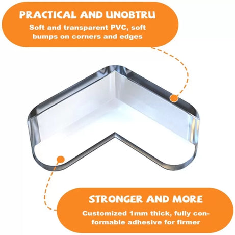 4 PCS L Shape Silicone Table Corner Protector for Kids Safety Glass Table Furniture Corner Protector Baby Kids Child Safety Silicon Transparent - Oshi.pk - Buy & Sell Online