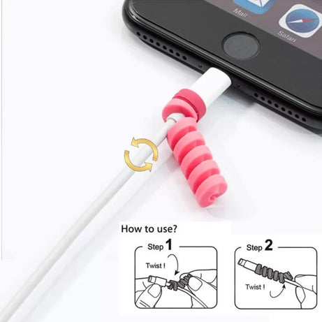 4 Pcs Pack of Spiral Silicone Cable Protectors - Oshi.pk - Buy & Sell Online