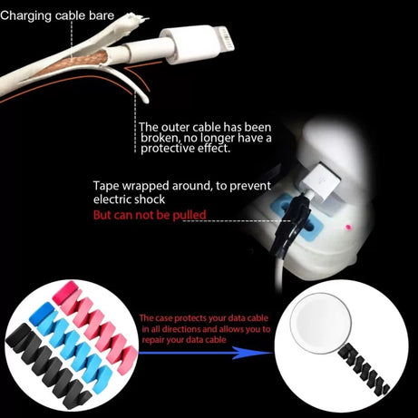 4 Pcs Pack of Spiral Silicone Cable Protectors - Oshi.pk - Buy & Sell Online