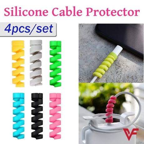 4 Pcs Pack of Spiral Silicone Cable Protectors - Oshi.pk - Buy & Sell Online
