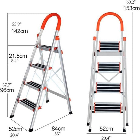 4 Step Aluminium Folding Ladder Stool Stepladders - Oshi.pk - Buy & Sell Online