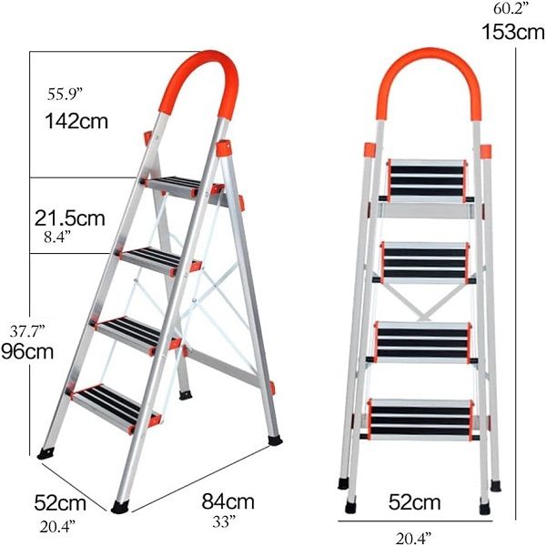 4 Step Aluminium Folding Ladder Stool Stepladders - Oshi.pk - Buy & Sell Online