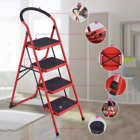 4 Step Iron Folding Ladder Stool Stepladders - Oshi.pk - Buy & Sell Online