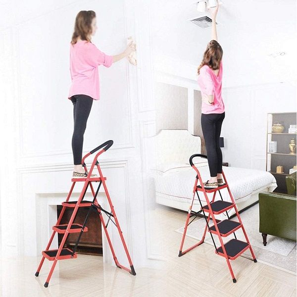 4 Step Iron Folding Ladder Stool Stepladders - Oshi.pk - Buy & Sell Online