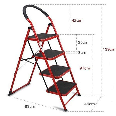 4 Step Iron Folding Ladder Stool Stepladders - Oshi.pk - Buy & Sell Online