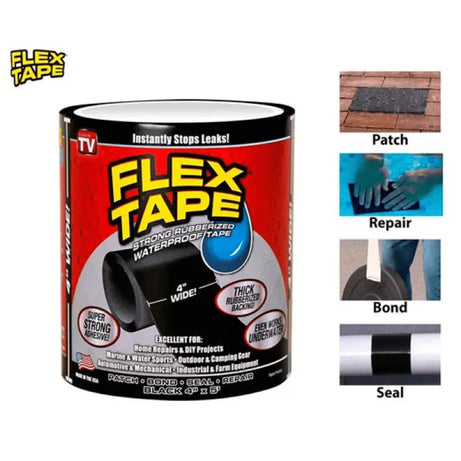 4x5 Flex Tape Rubberized Patch Bond Super Strong Rubberized Waterproof Seal Repair & Caulking - Oshi.pk - Buy & Sell Online