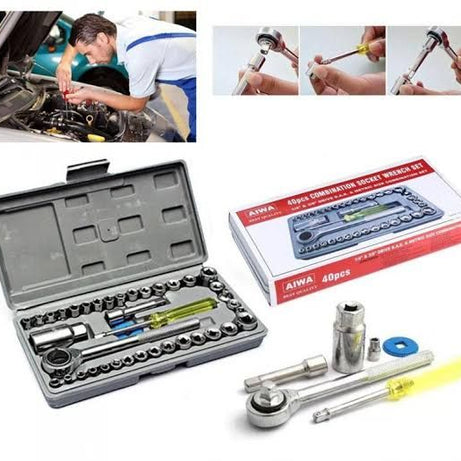 40 In 1 Wrench Tool Kit With Screwdriver And Socket Tool Box Set - Oshi.pk - Buy & Sell Online