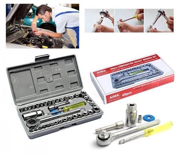 40 In 1 Wrench Tool Kit With Screwdriver And Socket Tool Box Set - Oshi.pk - Buy & Sell Online