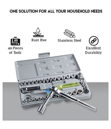 40 In 1 Wrench Tool Kit With Screwdriver And Socket Tool Box Set - Oshi.pk - Buy & Sell Online