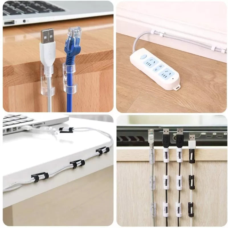 40 Pcs Smart Wire Clips Cable Organizer Desktop Wire Clip Holder Data Telephone Line Cable Self Adhesive Wire Holder Transparent - Oshi.pk - Buy & Sell Online