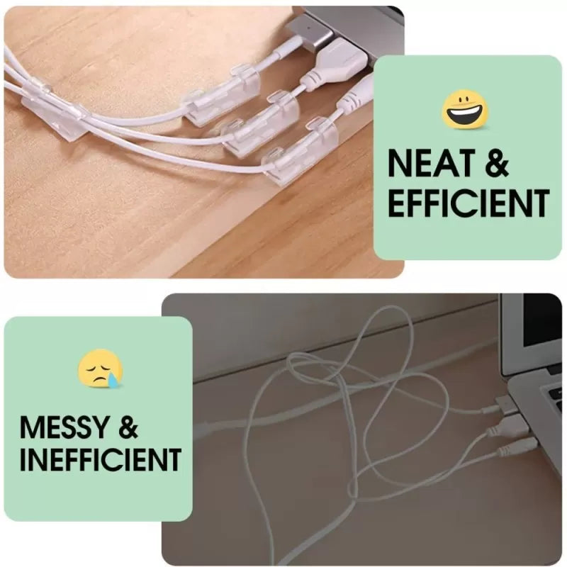 40 Pcs Smart Wire Clips Cable Organizer Desktop Wire Clip Holder Data Telephone Line Cable Self Adhesive Wire Holder Transparent - Oshi.pk - Buy & Sell Online