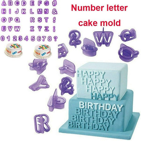 40Pcs Set Alphabet Letter Number Fondant Biscuit Cookie Baking Mould - Oshi.pk - Buy & Sell Online