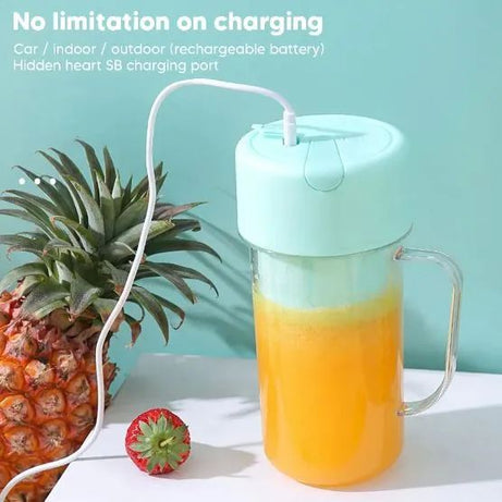 420ml Portable Juicer With Straw USB Electric Stainless Steel Fruit Juicer Cup Extractor Blender Juice Maker Machine For Kitchen - Oshi.pk - Buy & Sell Online