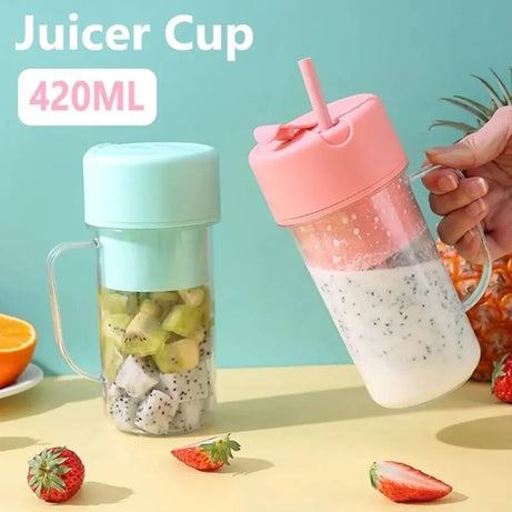 420ml Portable Juicer With Straw USB Electric Stainless Steel Fruit Juicer Cup Extractor Blender Juice Maker Machine For Kitchen - Oshi.pk - Buy & Sell Online