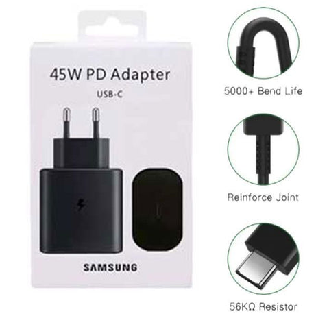 45W Samsung Super Fast Charger With Type C To Type C Cable (Global Certified Charger) Pd Charger For All Mobile Phone - Oshi.pk - Buy & Sell Online