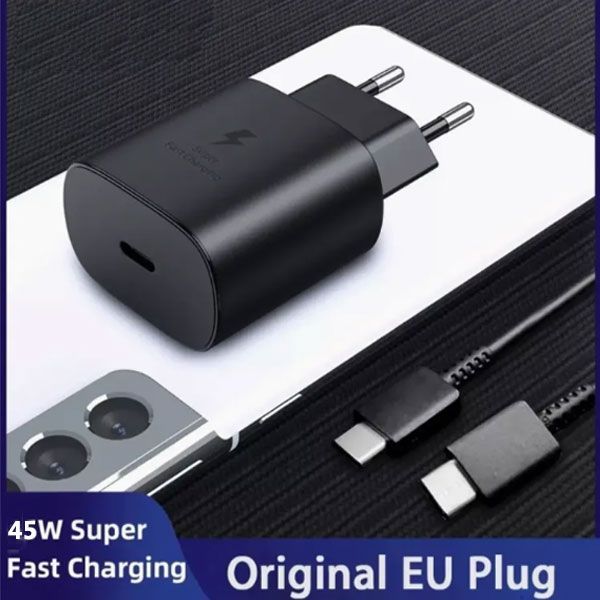 45W Samsung Super Fast Charger With Type C To Type C Cable (Global Certified Charger) Pd Charger For All Mobile Phone - Oshi.pk - Buy & Sell Online