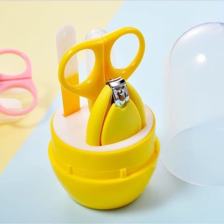 4Pcs Baby Manicure Set Safety Care Nail Trimmer Clipper Scissor Cutter Tool Baby Infant Nail Kit Clipper Trimmer Scissor File Nasal Tweezer Grooming - Oshi.pk - Buy & Sell Online