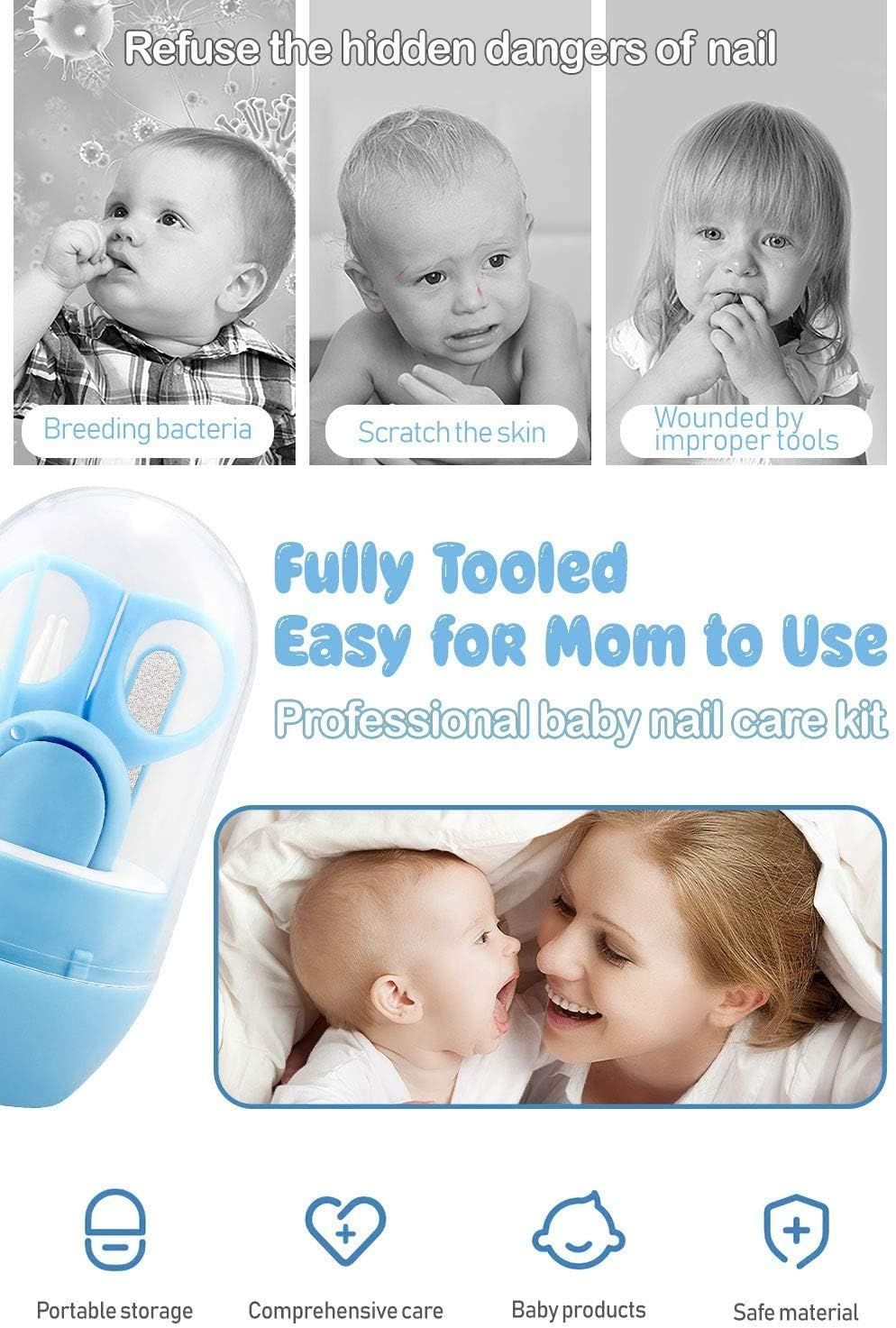 4Pcs Baby Manicure Set Safety Care Nail Trimmer Clipper Scissor Cutter Tool Baby Infant Nail Kit Clipper Trimmer Scissor File Nasal Tweezer Grooming - Oshi.pk - Buy & Sell Online