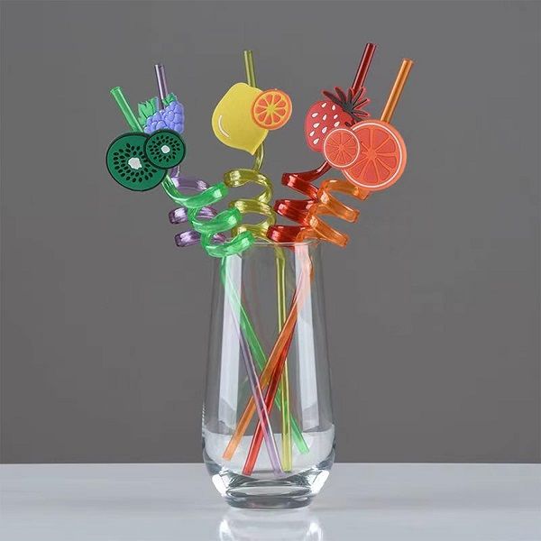 4pcs Fruit Straws Cosyliving Reusable Plastic Drinking Straws - Oshi.pk - Buy & Sell Online