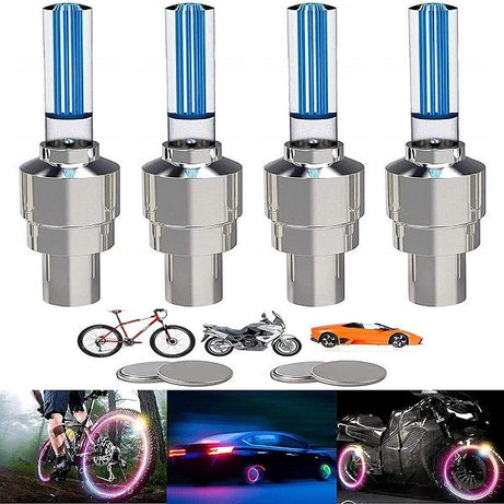 4pcs LED Bike Wheel Lights Valve Stems Caps Car & Bicycle Motorcycle - Oshi.pk - Buy & Sell Online