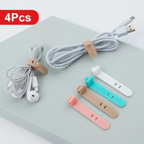 4pcs Silicone Cable Organizer, Silicone Cable Reel, Data Reel, Wire Protector Holder, Stationary Office, Desk Accessories, Supplies - Oshi.pk - Buy & Sell Online