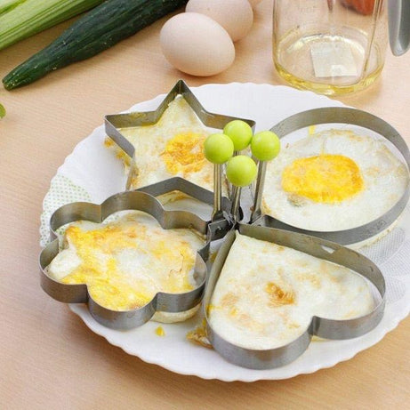 4PCS Stainless Steel Fried Egg Mold Star Heart Round Plum Flower Ring Pancake Mould - Oshi.pk - Buy & Sell Online