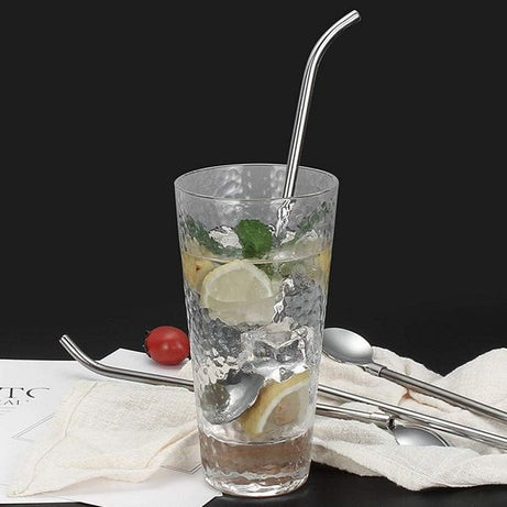 4pcs Stirring Spoon & Drinking Straw Metal Stainless Steel - Oshi.pk - Buy & Sell Online