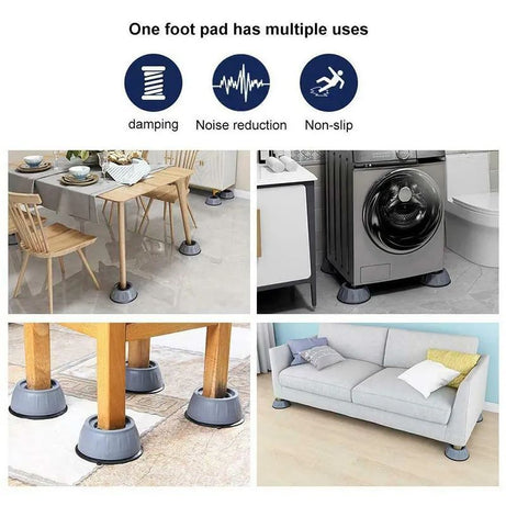 4Pcs Washer Foot Pad Anti Vibration Pads Washing Machine Holder Dryer Shock Support Prevent Moving Non-Slip Home Supplies - Oshi.pk - Buy & Sell Online
