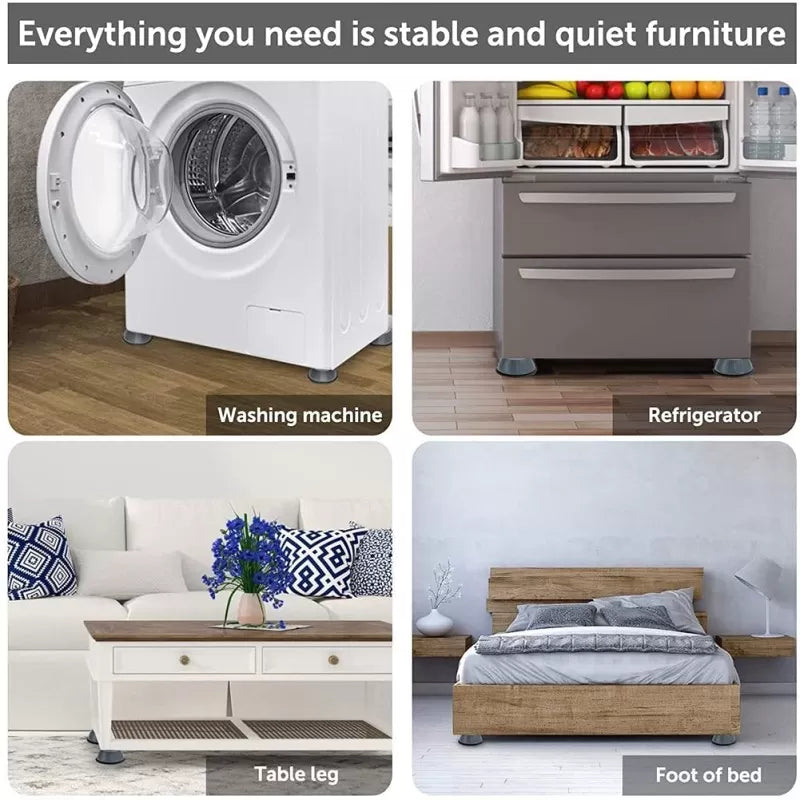 4Pcs Washing Machine Floor Mat Elasticity Earth Protectors Anti Vibration Rubber Feet Pads Non Slip Shock Proof Washing Machine Foot Pad - Oshi.pk - Buy & Sell Online