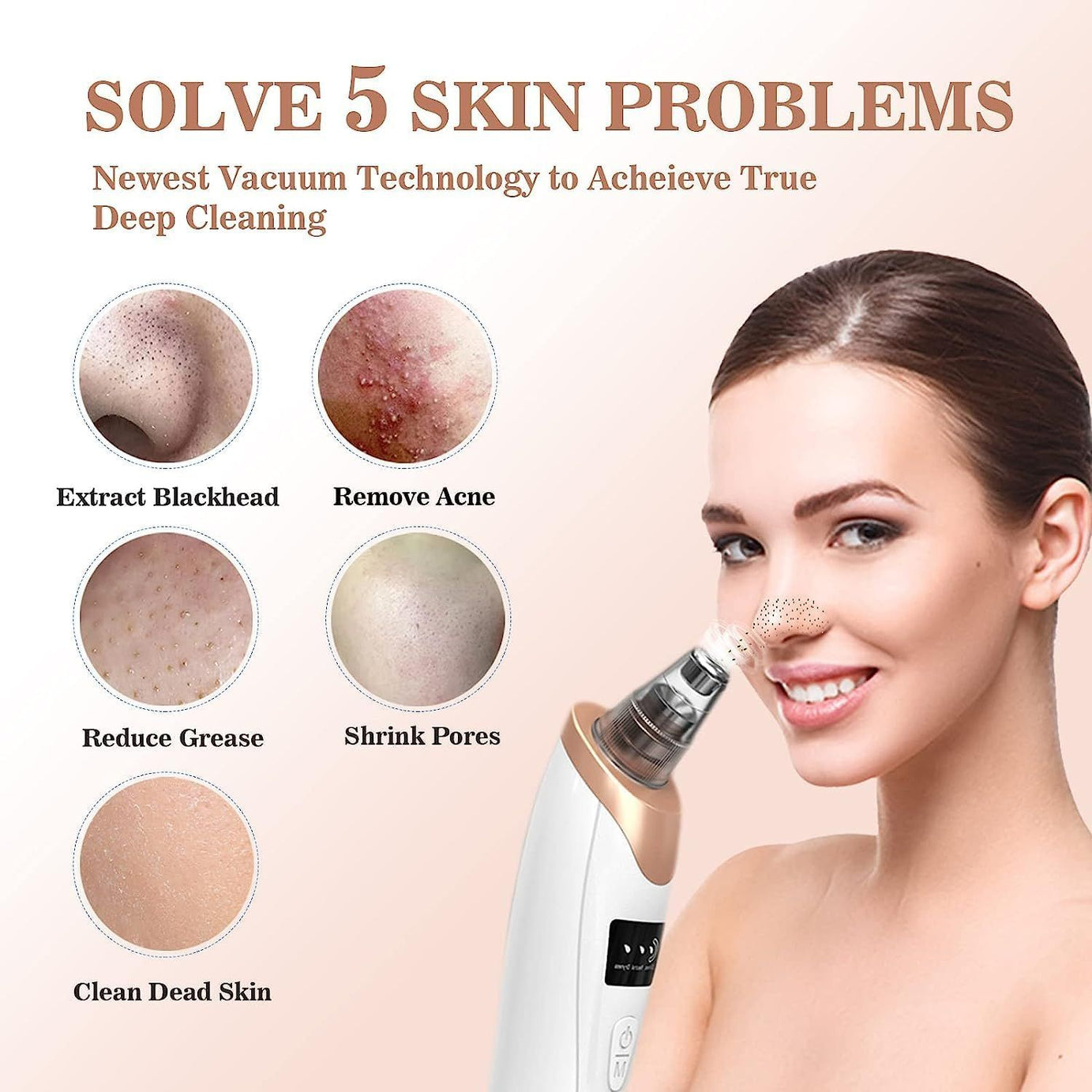 5 in 1 Blackhead Remover machine Pore Vacuum- Electric Facial Pore Cleaner Acne WhiteHead, blackhead vacuum machine , dust remover, dirt remover, Pimp - Oshi.pk - Buy & Sell Online